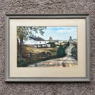 LOT 167L: “Lancaster Way” by Marion B Guthrie Watercolor Painting
