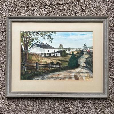 LOT 167L: “Lancaster Way” by Marion B Guthrie Watercolor Painting