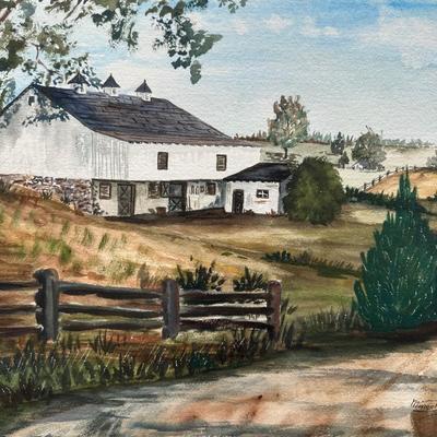 LOT 167L: “Lancaster Way” by Marion B Guthrie Watercolor Painting