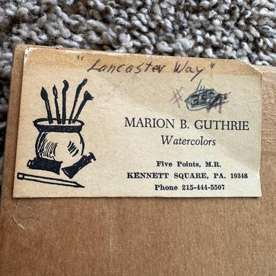 LOT 167L: “Lancaster Way” by Marion B Guthrie Watercolor Painting