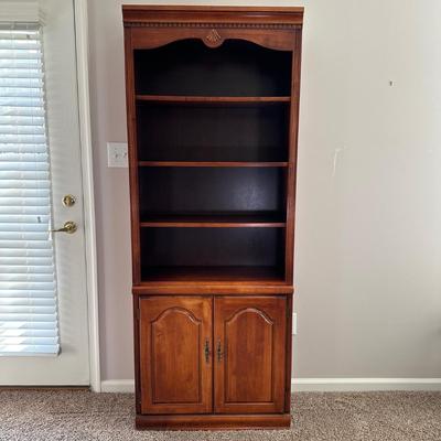 LOT 170L: Vintage Ethan Allen Coffee Table w/ Bookcase & Side Table