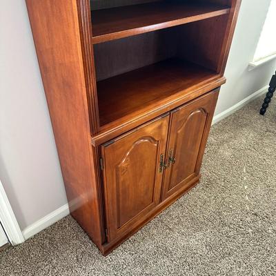 LOT 170L: Vintage Ethan Allen Coffee Table w/ Bookcase & Side Table