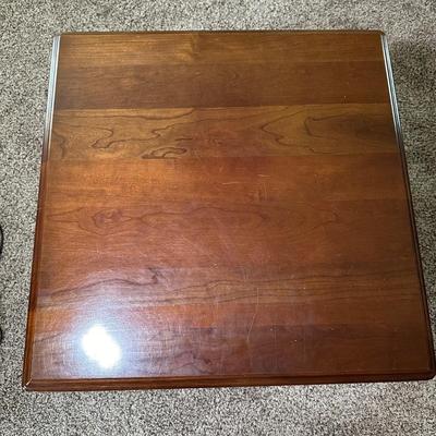 LOT 170L: Vintage Ethan Allen Coffee Table w/ Bookcase & Side Table