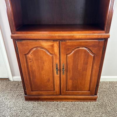 LOT 170L: Vintage Ethan Allen Coffee Table w/ Bookcase & Side Table