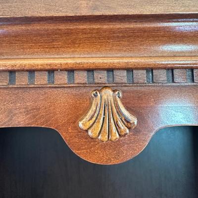 LOT 170L: Vintage Ethan Allen Coffee Table w/ Bookcase & Side Table