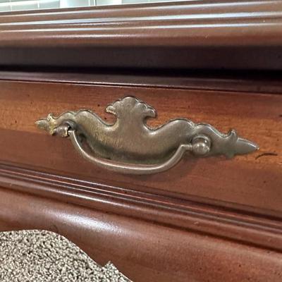 LOT 170L: Vintage Ethan Allen Coffee Table w/ Bookcase & Side Table