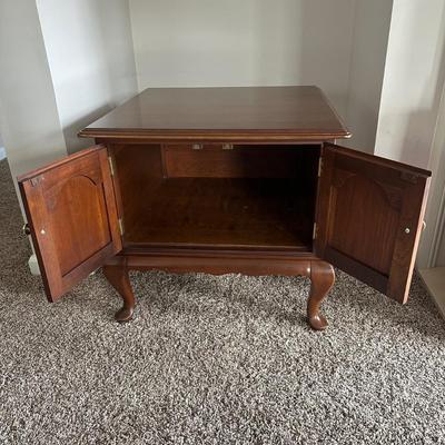 LOT 170L: Vintage Ethan Allen Coffee Table w/ Bookcase & Side Table