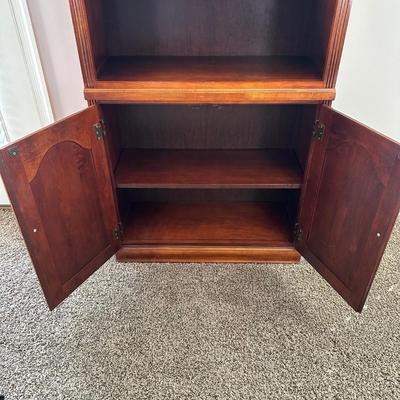 LOT 170L: Vintage Ethan Allen Coffee Table w/ Bookcase & Side Table