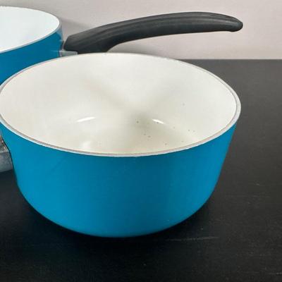 LOT 180K: Silverstone Cookware Blue Pots & Pans Set