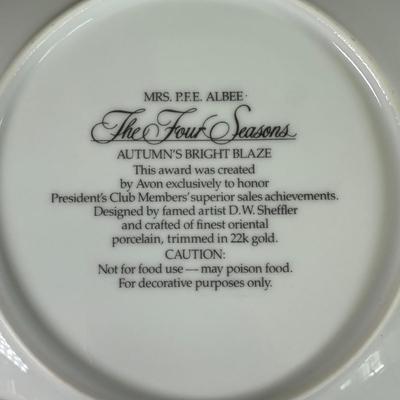 LOT 181L: Avon Decorative Plate Collection - Mrs. P.F.E. Albee Seasons Portrait Plates & Avon Anniversary Commemorative Plates