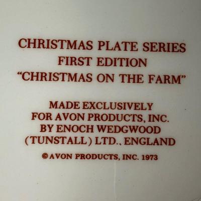LOT 185L: Avon - Vintage Christmas Plates, Sweet Country Harvest S&P Shakers & Country Den Ceramic Tankard - all w/ Boxes