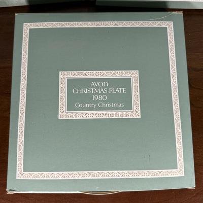 LOT 185L: Avon - Vintage Christmas Plates, Sweet Country Harvest S&P Shakers & Country Den Ceramic Tankard - all w/ Boxes