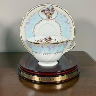 LOT 186L: Avon Honor Society Mrs. P.F.E. Albee Commemorative Tea Cup & Saucer Sets w/ Boxes - 1998-2001, 2004
