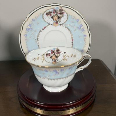 LOT 186L: Avon Honor Society Mrs. P.F.E. Albee Commemorative Tea Cup & Saucer Sets w/ Boxes - 1998-2001, 2004