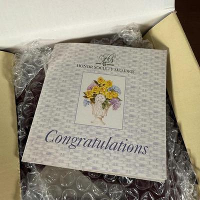 LOT 186L: Avon Honor Society Mrs. P.F.E. Albee Commemorative Tea Cup & Saucer Sets w/ Boxes - 1998-2001, 2004