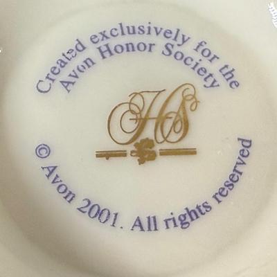LOT 186L: Avon Honor Society Mrs. P.F.E. Albee Commemorative Tea Cup & Saucer Sets w/ Boxes - 1998-2001, 2004