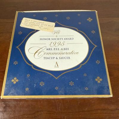 LOT 187L: Avon Honor Society Mrs. P.F.E. Albee Commemorative Tea Cup & Saucer Sets w/ Boxes - 1991, 1994-1997