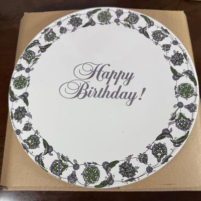 LOT 189D: Happy Birthday! Avon President’s Club Birthday Gifts & More w/ Boxes - Ceramic Celebration Cake Plates, Server &...