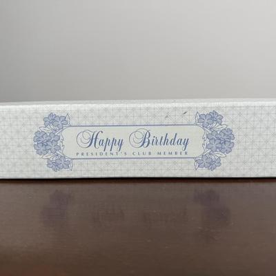 LOT 189D: Happy Birthday! Avon President’s Club Birthday Gifts & More w/ Boxes - Ceramic Celebration Cake Plates, Server &...