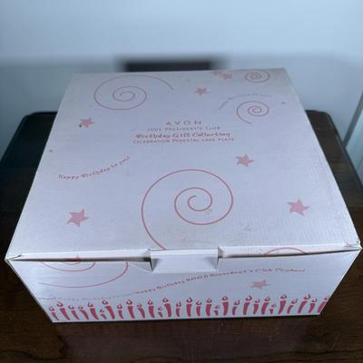 LOT 189D: Happy Birthday! Avon President’s Club Birthday Gifts & More w/ Boxes - Ceramic Celebration Cake Plates, Server &...