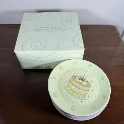 LOT 189D: Happy Birthday! Avon President’s Club Birthday Gifts & More w/ Boxes - Ceramic Celebration Cake Plates, Server &...