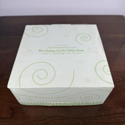 LOT 189D: Happy Birthday! Avon President’s Club Birthday Gifts & More w/ Boxes - Ceramic Celebration Cake Plates, Server &...