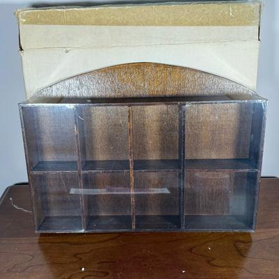 LOT 190D: Vintage Avon Miniature Mrs. PFE Albee Figurines w/ NIP Shadow Box Display Shelf & More