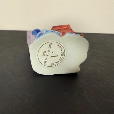 LOT 190D: Vintage Avon Miniature Mrs. PFE Albee Figurines w/ NIP Shadow Box Display Shelf & More