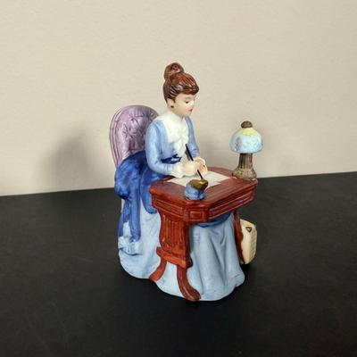 LOT 190D: Vintage Avon Miniature Mrs. PFE Albee Figurines w/ NIP Shadow Box Display Shelf & More