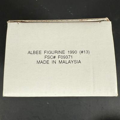 LOT 190D: Vintage Avon Miniature Mrs. PFE Albee Figurines w/ NIP Shadow Box Display Shelf & More