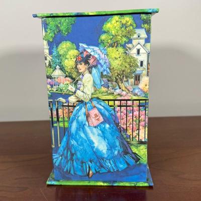 LOT 190D: Vintage Avon Miniature Mrs. PFE Albee Figurines w/ NIP Shadow Box Display Shelf & More