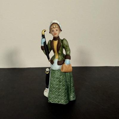 LOT 190D: Vintage Avon Miniature Mrs. PFE Albee Figurines w/ NIP Shadow Box Display Shelf & More