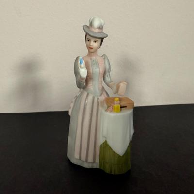 LOT 190D: Vintage Avon Miniature Mrs. PFE Albee Figurines w/ NIP Shadow Box Display Shelf & More