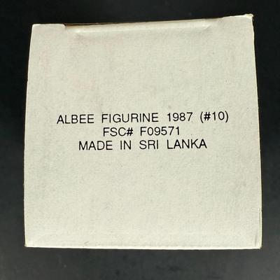 LOT 190D: Vintage Avon Miniature Mrs. PFE Albee Figurines w/ NIP Shadow Box Display Shelf & More