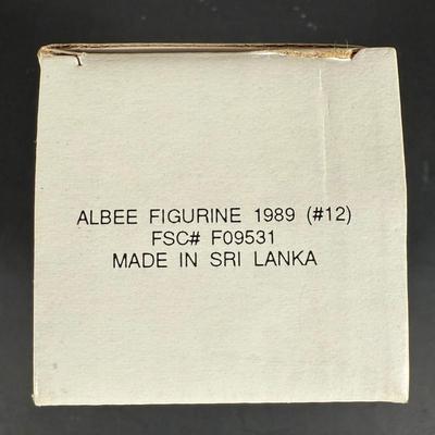 LOT 190D: Vintage Avon Miniature Mrs. PFE Albee Figurines w/ NIP Shadow Box Display Shelf & More