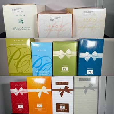 LOT 191D: Avon President’s Club Mrs. Albee Awards in Boxes 2003-2014