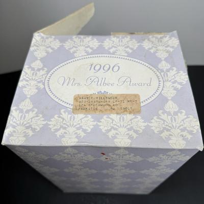 LOT 192D: Avon President’s Club Mrs. Albee Awards in Boxes 1990, 1994, 1996-2002