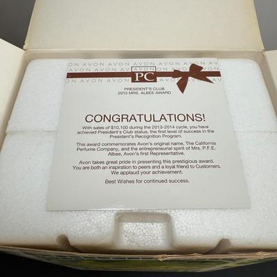 LOT 192D: Avon President’s Club Mrs. Albee Awards in Boxes 1990, 1994, 1996-2002