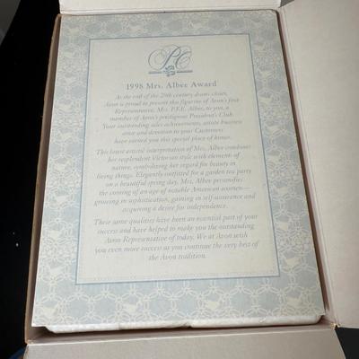 LOT 192D: Avon President’s Club Mrs. Albee Awards in Boxes 1990, 1994, 1996-2002