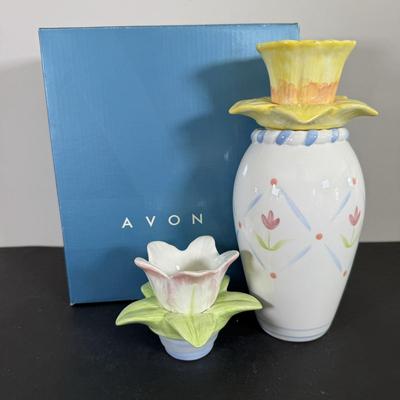 LOT 194D: Spring Time Avon Gifts & More in Boxes - Fresh Flower Salad Plates, Jessie Willcox Smith Collection Figurine, Vintage...