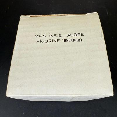 LOT 195D: Avon Mini Mrs PFE Albee Figurines w/ Cloche Displays & Boxes 1995-2000