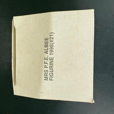 LOT 195D: Avon Mini Mrs PFE Albee Figurines w/ Cloche Displays & Boxes 1995-2000