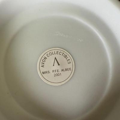 LOT 196D: Avon Mini Mrs PFE Albee Figurines w/ Cloche Displays & Boxes 2001-2002, 2004, 2007-2008 & 2009