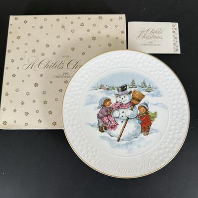 LOT 197D: Vintage Avon Mother’s Day Plates, A Child’s Christmas Plates, Aynsley England Pembroke Repro Bowl & Fork w/ More