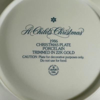 LOT 197D: Vintage Avon Mother’s Day Plates, A Child’s Christmas Plates, Aynsley England Pembroke Repro Bowl & Fork w/ More