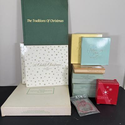 LOT 197D: Vintage Avon Mother’s Day Plates, A Child’s Christmas Plates, Aynsley England Pembroke Repro Bowl & Fork w/ More