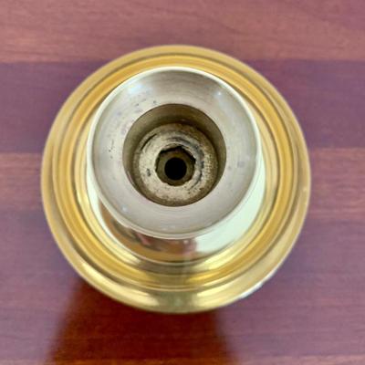 LOT 201 M: Signed & Stamped Stoneware Pitcher, MCM Marbled Swirl Blown Glass Jar, Baldwin Brass Candlestick Holder, Coppercraft Guild...