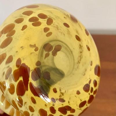 LOT 201 M: Signed & Stamped Stoneware Pitcher, MCM Marbled Swirl Blown Glass Jar, Baldwin Brass Candlestick Holder, Coppercraft Guild...