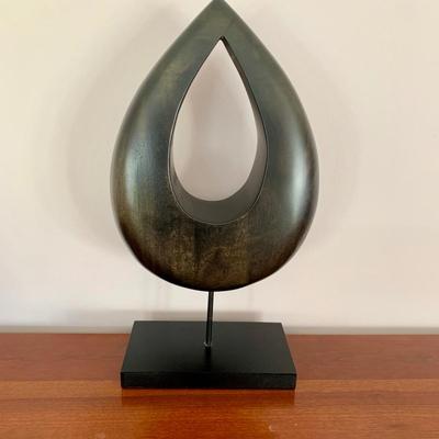 LOT 201 M: Signed & Stamped Stoneware Pitcher, MCM Marbled Swirl Blown Glass Jar, Baldwin Brass Candlestick Holder, Coppercraft Guild...