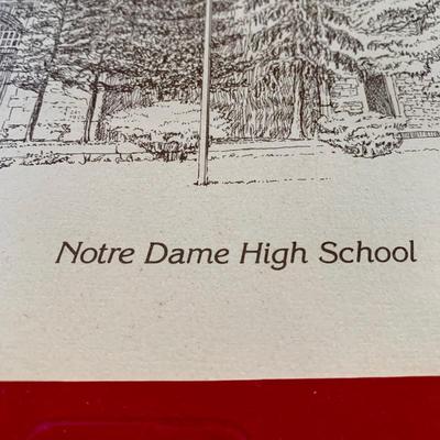 LOT 203 M: Framed Lithograph of Notre Dame High School; Moylan, Pennsylvania 1935 - 1981 by L. S. Leopold & Numbered Limited Edition